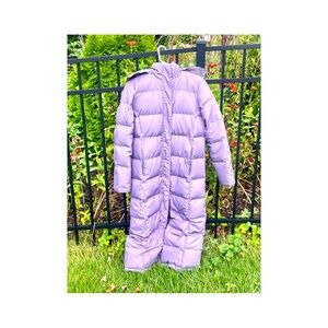Periwinkle Full Length L.L. Bean Down Coat